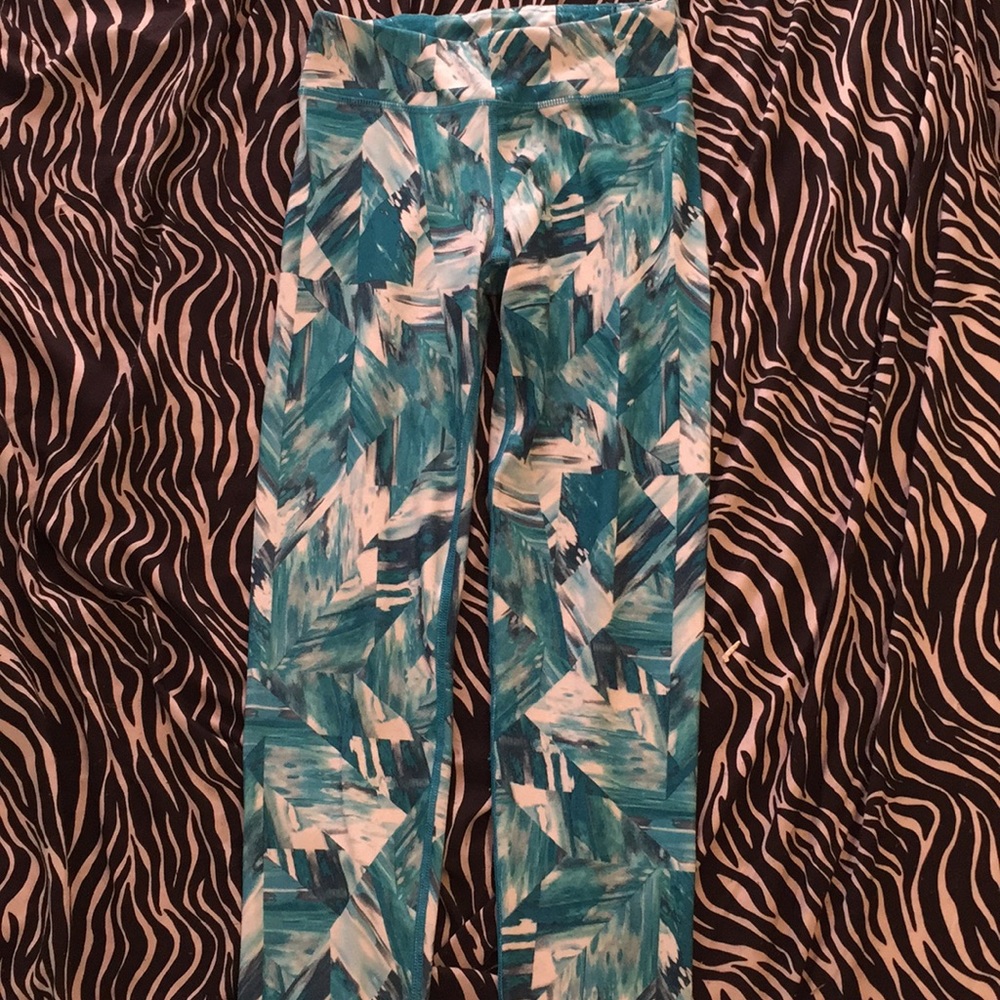 Blue designed leggings